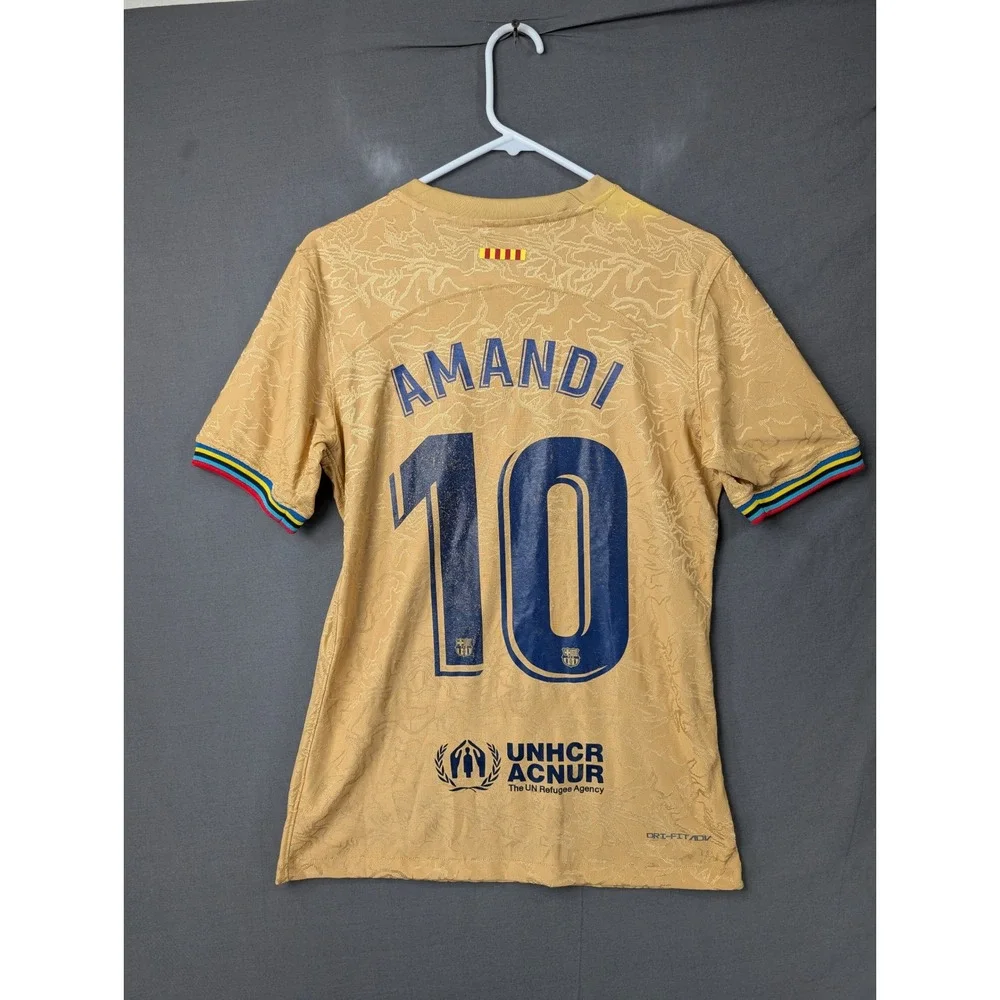 Nike FC Barcelona 2022-23 Away Jersey Gold Amandi 10 Spotify DM1840-452 Mens M